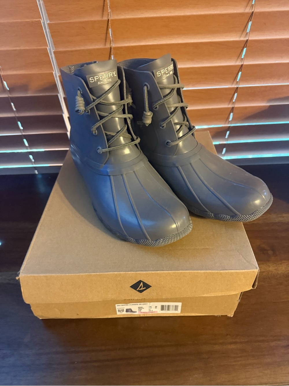 Sperry Gray Duck Boots - Waterproof Lace-Up